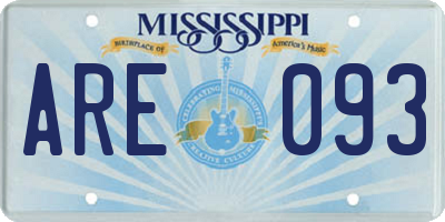 MS license plate ARE093