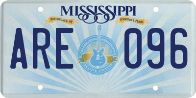 MS license plate ARE096