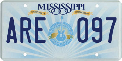 MS license plate ARE097
