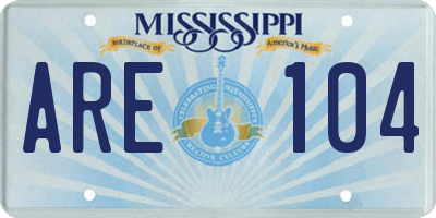 MS license plate ARE104