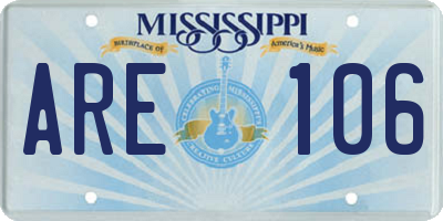 MS license plate ARE106