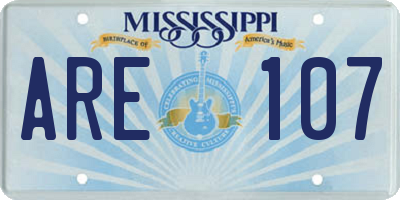 MS license plate ARE107