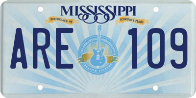 MS license plate ARE109