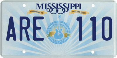 MS license plate ARE110