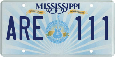 MS license plate ARE111