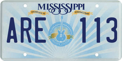 MS license plate ARE113