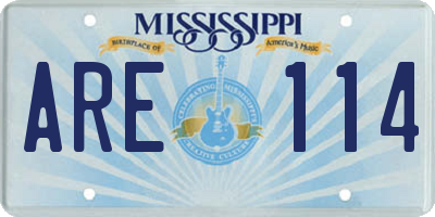 MS license plate ARE114