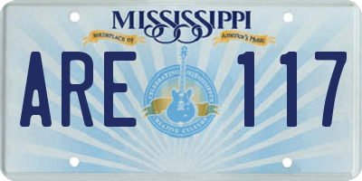 MS license plate ARE117