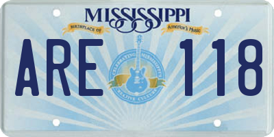 MS license plate ARE118