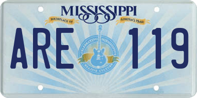 MS license plate ARE119