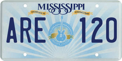 MS license plate ARE120