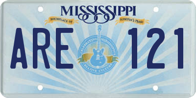 MS license plate ARE121