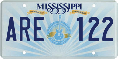 MS license plate ARE122