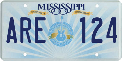 MS license plate ARE124
