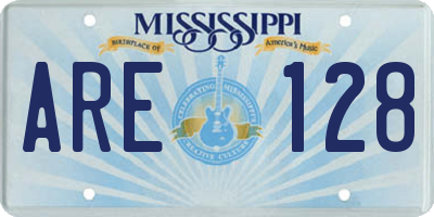 MS license plate ARE128