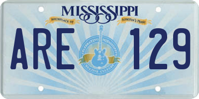 MS license plate ARE129