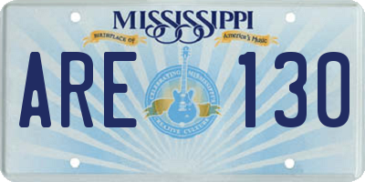 MS license plate ARE130