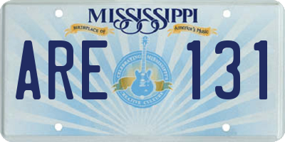 MS license plate ARE131