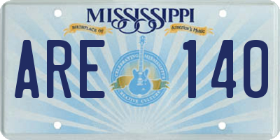 MS license plate ARE140