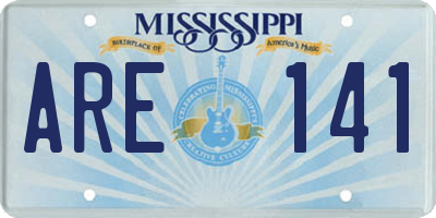 MS license plate ARE141