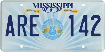 MS license plate ARE142