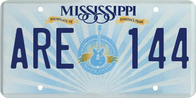 MS license plate ARE144