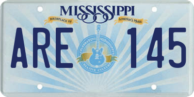 MS license plate ARE145