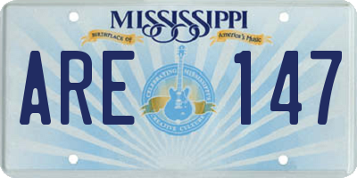 MS license plate ARE147