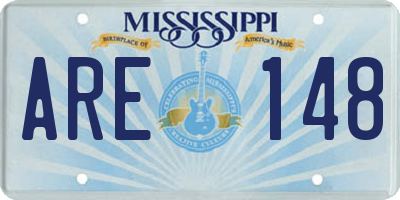 MS license plate ARE148