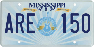 MS license plate ARE150