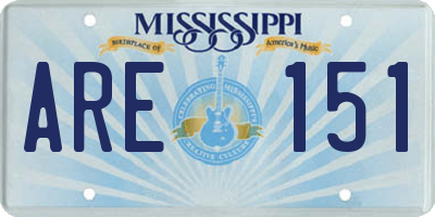MS license plate ARE151