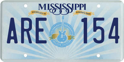 MS license plate ARE154