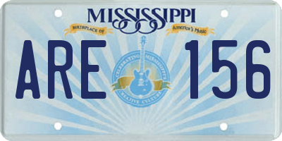 MS license plate ARE156
