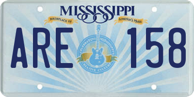 MS license plate ARE158