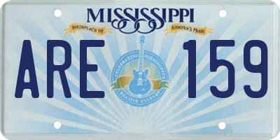 MS license plate ARE159