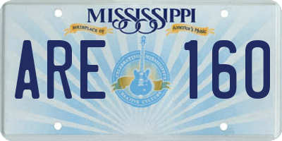 MS license plate ARE160