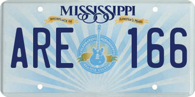 MS license plate ARE166