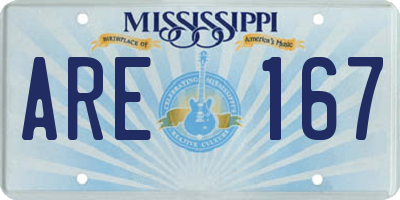 MS license plate ARE167
