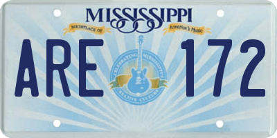 MS license plate ARE172