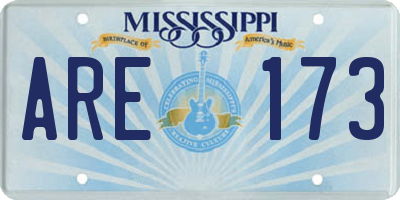 MS license plate ARE173