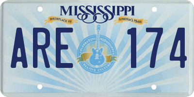 MS license plate ARE174