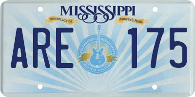 MS license plate ARE175