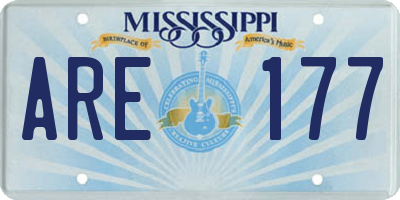 MS license plate ARE177