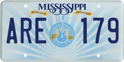 MS license plate ARE179