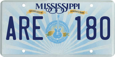 MS license plate ARE180