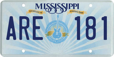 MS license plate ARE181