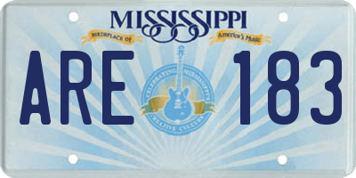 MS license plate ARE183