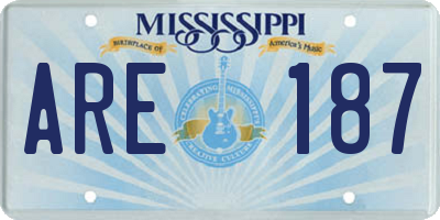 MS license plate ARE187