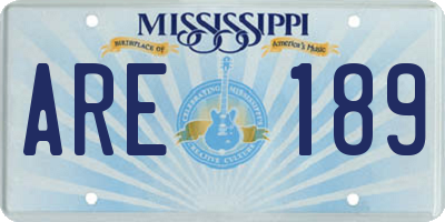 MS license plate ARE189