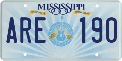 MS license plate ARE190